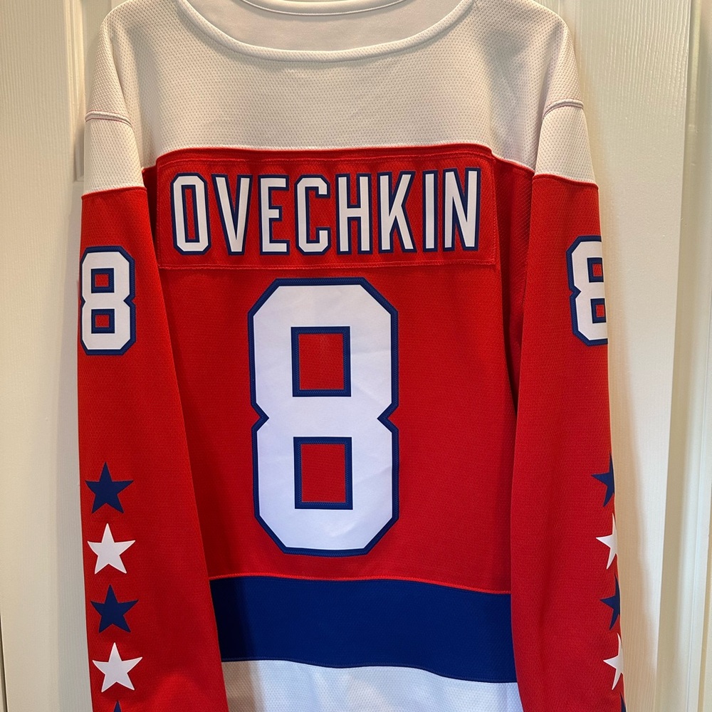 Fanatics Red and White Ovechkin Throwback Vintage Jersey